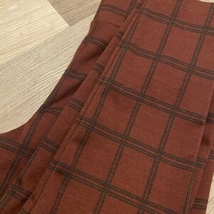 LOFT Rich Burgundy Plaid Trousers